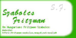 szabolcs fritzman business card